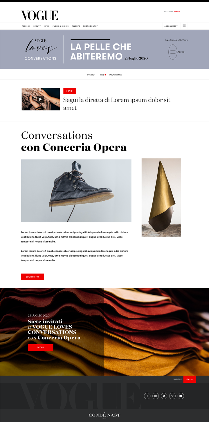 Condé Nast events platform — example 1