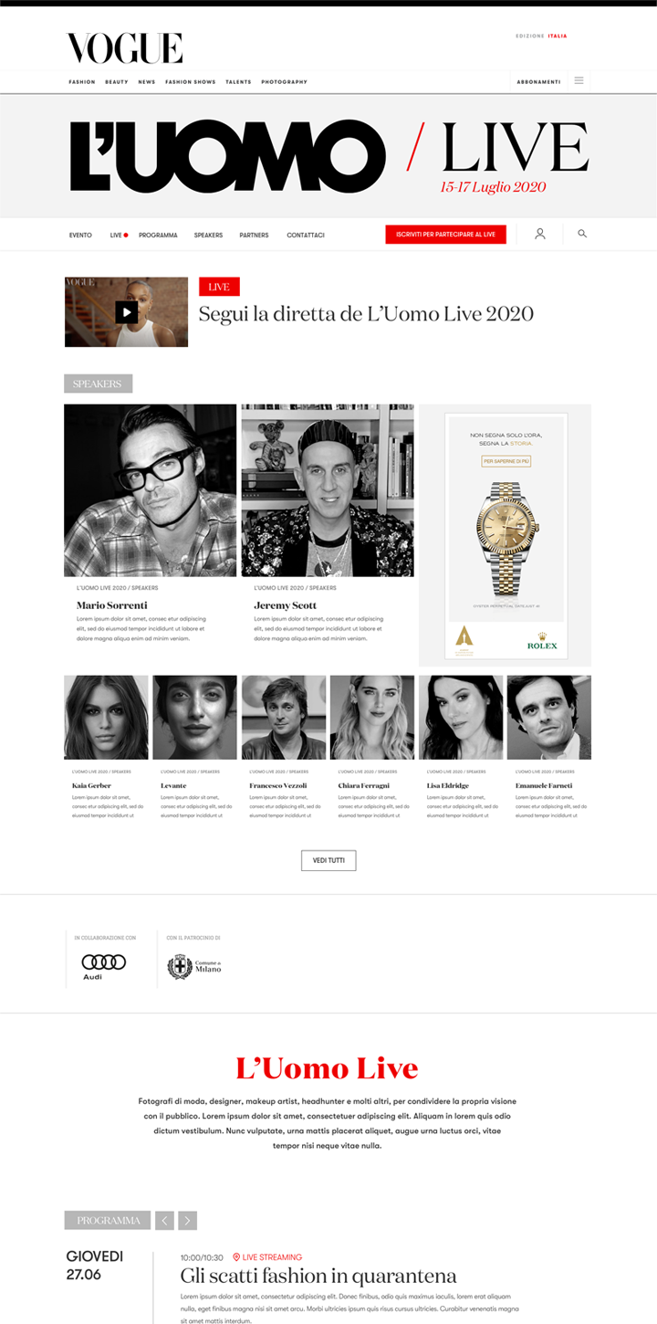 Condé Nast events platform — example 2