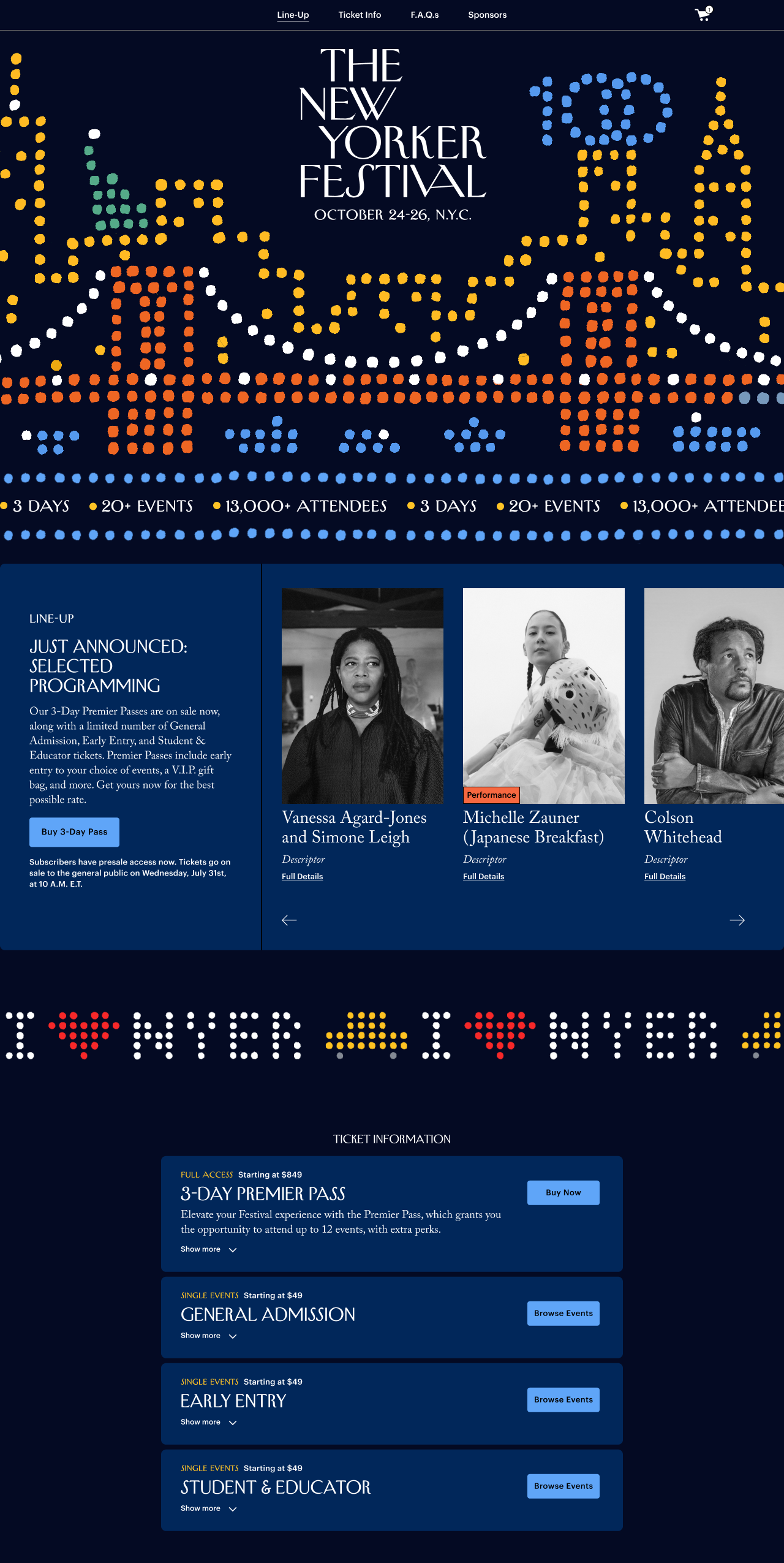 The New Yorker Festival — desktop screen 1