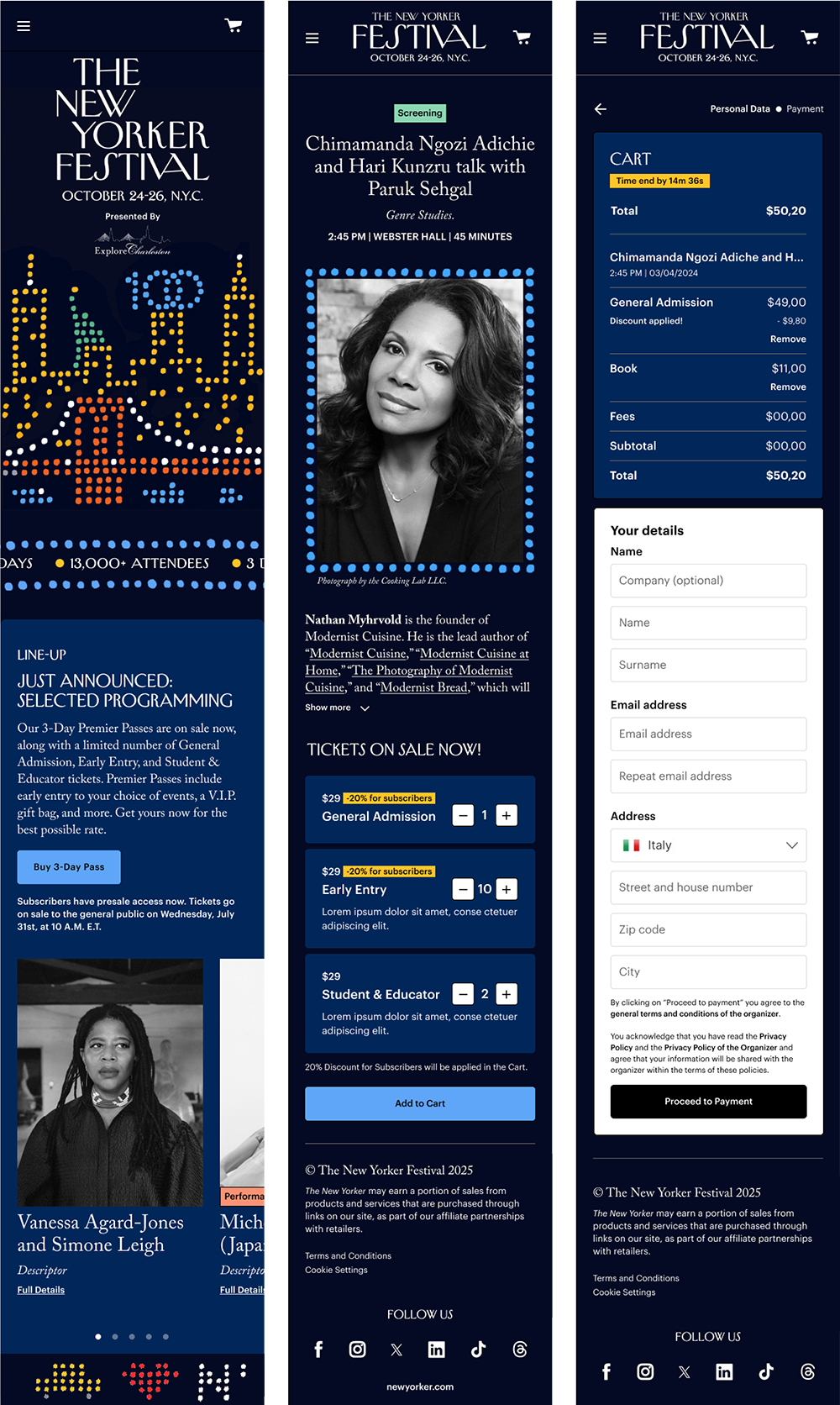 The New Yorker Festival — mobile experience